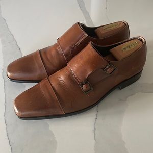 Reaction Kenneth Cole Double Monk Strap Mens Dress Shoes Sz 10.5 Brown Tan